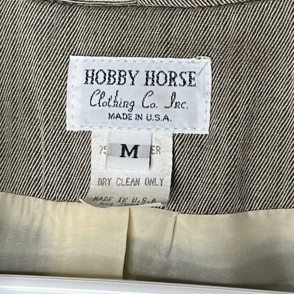 Hobby Horse Woman M Taupe Strip Blk Stitch Sequined 2 Button Western Show Jacket - Picture 6 of 11